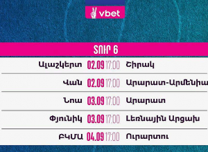 Այսօր կմեկնարկի Հայաստանի ֆուտբոլի Պրեմիեր լիգայի 6-րդ տուրը