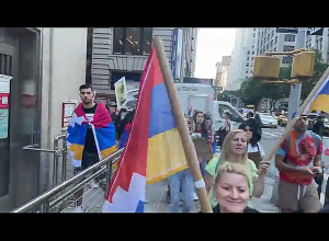 Марш протеста американских армян у представительств Азербайджана и Турции: Нью-Йорк