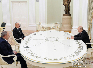 В Сочи началась трехсторонняя встреча Пашинян-Путин-Алиев