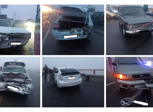 На Давташенском мосту столкнулись 27 автомобилей: дорога закрыта в обе стороны