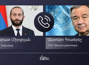 ՀՀ ԱԳ նախարար Արարատ Միրզոյանը հեռախոսազրույց է ունեցել ՄԱԿ Գլխավոր քարտուղարի հետ