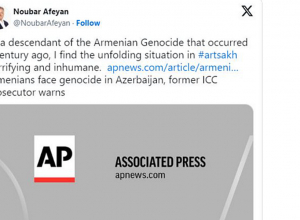 Արցախում ստեղծված իրադրությունը համարում եմ սարսափեցնող և անմարդկային. Նուբար Աֆեյան