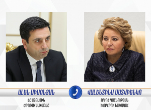 Ալեն Սիմոնյանը հեռախոսազրույց է ունեցել Վալենտինա Մատվիենկոյի հետ հումանիտար աղետի ու պատանդների հարցով