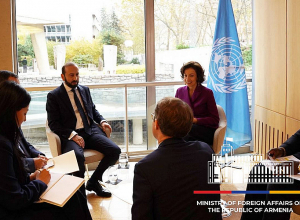 Արարատ Միրզոյանը հանդիպել է ՅՈՒՆԵՍԿՕ-ի գլխավոր տնօրեն Օդրի Ազուլեի հետ