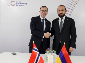 Арарат Мирзоян встретился с министром иностранных дел Норвегии