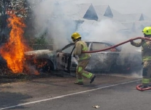 Ուջան-Ագարակ ավտոճանապարհին այրվել  է ավտոմեքենա