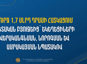Շուրջ 1,7 մլրդ դրամի հատկացում պետական բյուջեից՝ եկեղեցիների վերականգնման, նորոգման և ամրակայման նպատակով