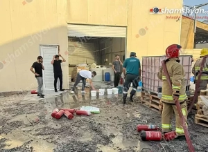 Հրդեh «Սպայկա» ընկերության ջերմոցների պահեստային տարածքում