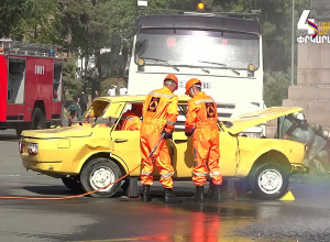 Փրկարար ծառայությունը Ազատության հրապարակում ցուցադրական հատուկ ուսումնավարժություն է իրականացրել