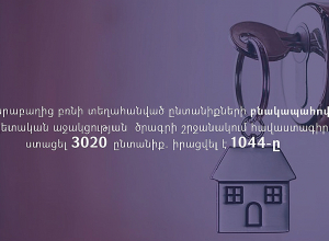 ԼՂ-ից բռնի տեղահանված ընտանիքների բնակարանային ապահովման ծրագրի շրջանակում առցանց դիմումների ընդունման գործընթացը շարունակվում է