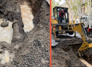 Տերյան փողոցում վթարվել է խողովակ, ինչի հետևանքով ջուրն արտահոսել է արտաքին մակերես